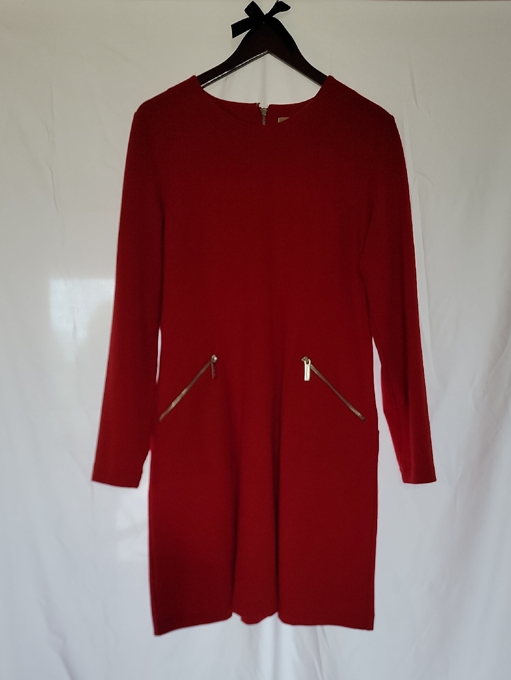 MICHAEL Michael Kors Red Long-Sleeve Zip Pocket Dress